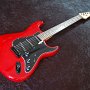 Flamed Top Translucent Red with Solid Black Pickgaurd